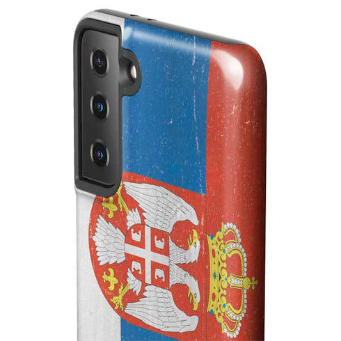 Serbia Flag Distressed Galaxy S21 Plus 5G Pro Case